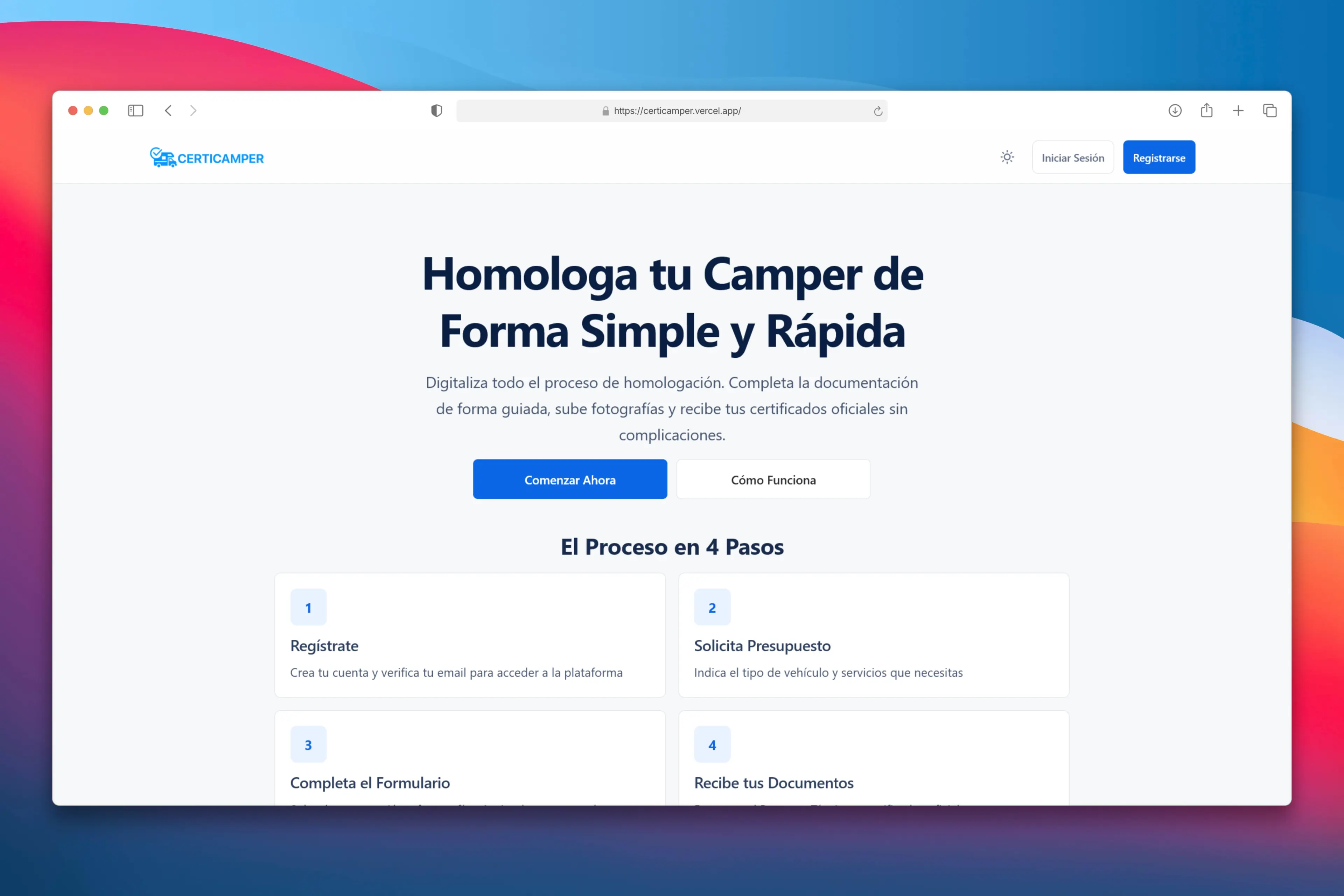 CertiCamper screenshot